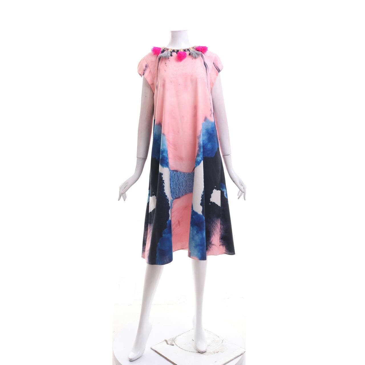 Happa Mel Ahyar Pink & Multi Pattern Midi Dress