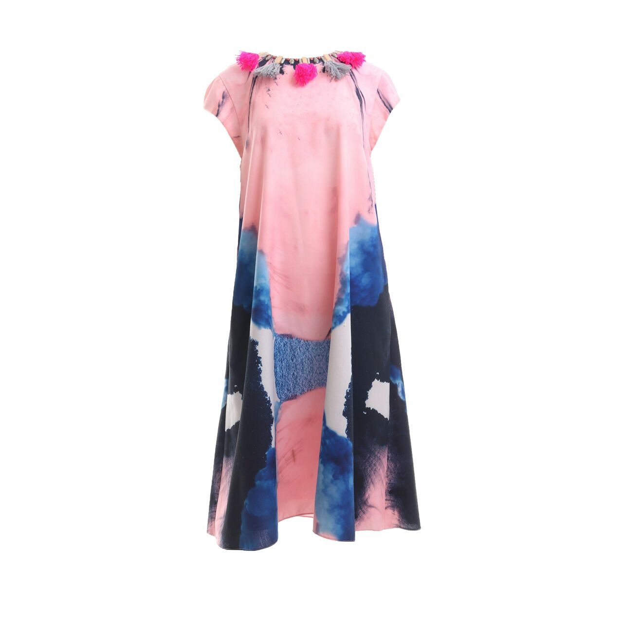 Happa Mel Ahyar Pink & Multi Pattern Midi Dress
