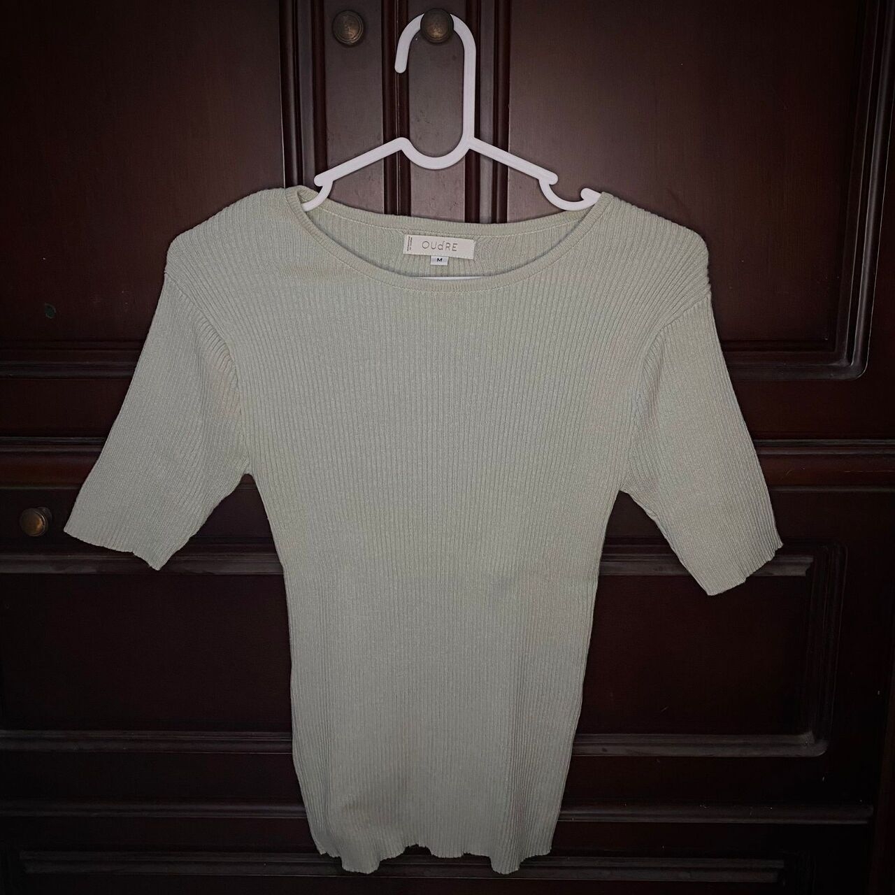 Oudre Sage Green Knit Blouse