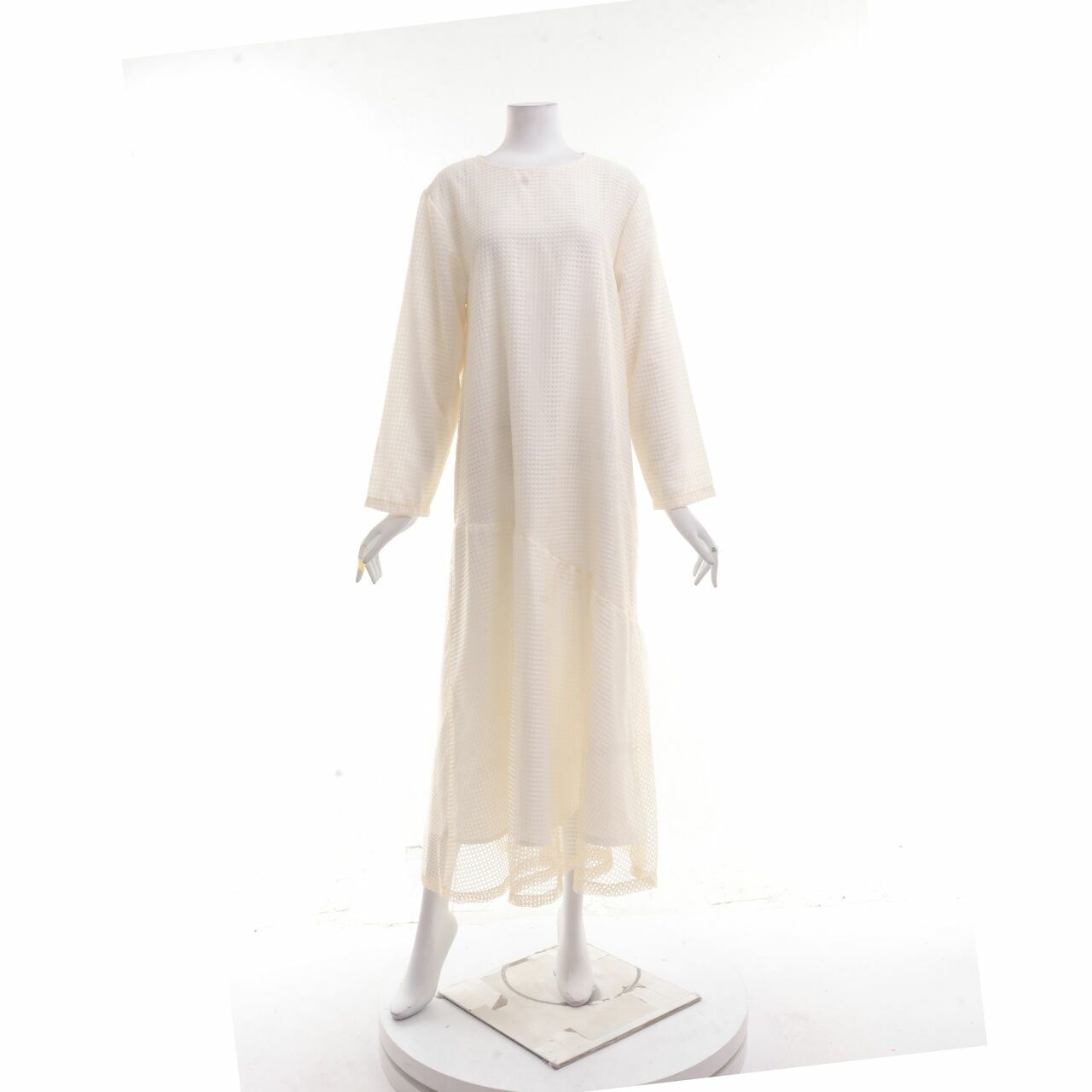 hijabenka Cream Long Dress