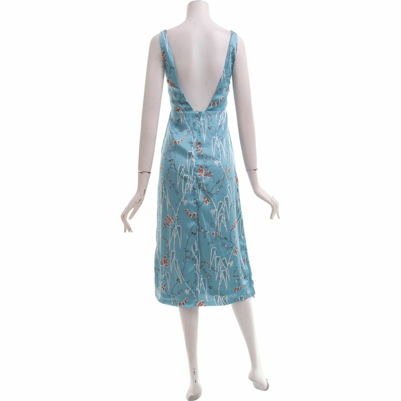 Zara Aquamarine Printed Midi Dress