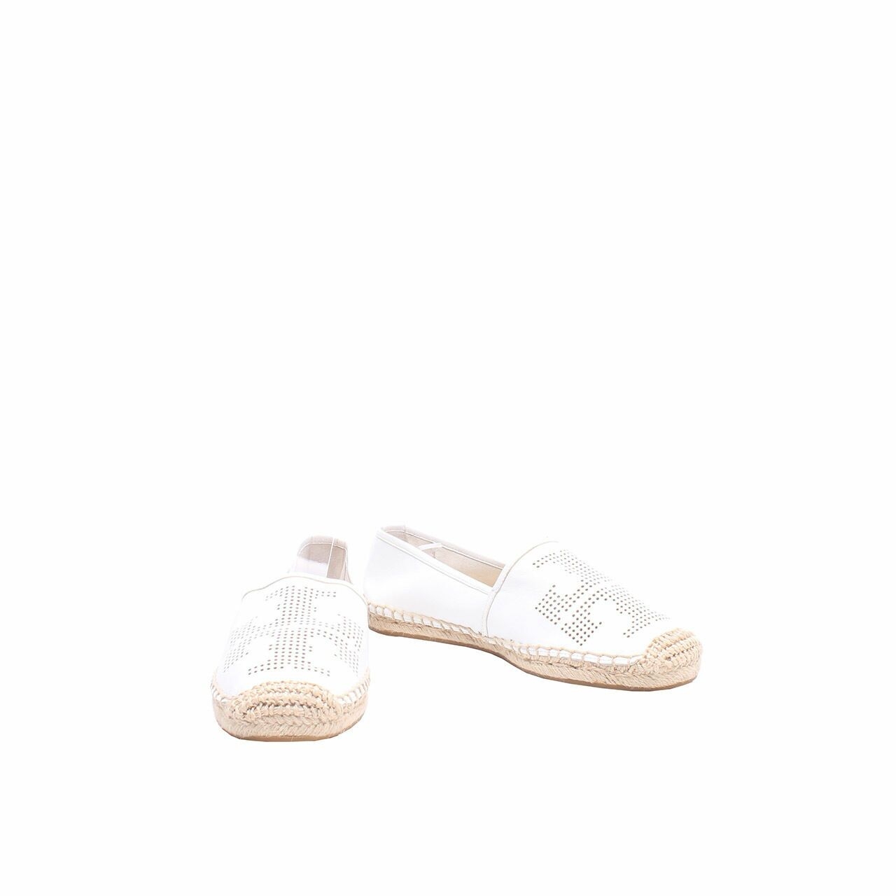 Tory Burch Perforated-logo White Espadrille