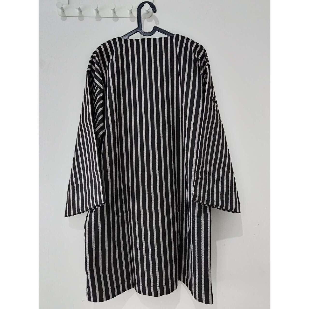 Argyle Oxford Black & White Stripes Coat