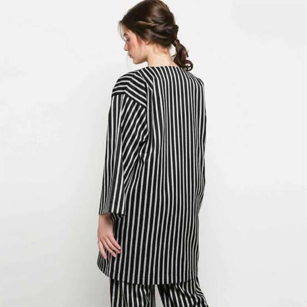 Argyle Oxford Black & White Stripes Coat