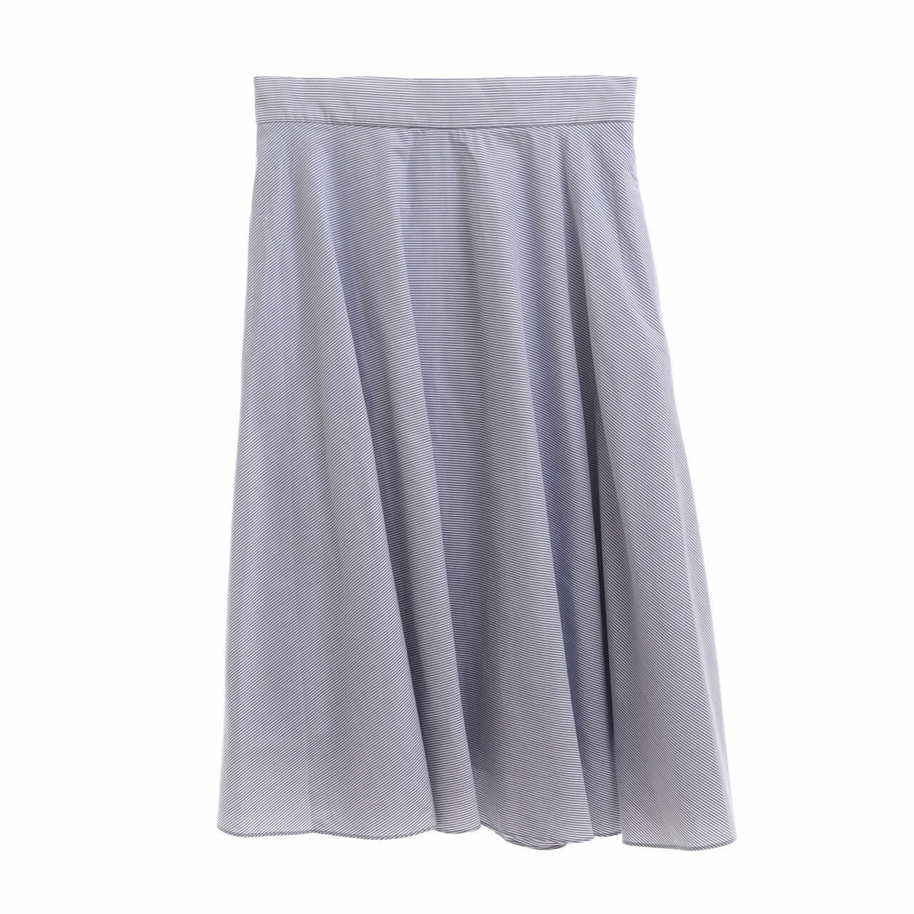 UNIQLO Blue & White Mid Skirt