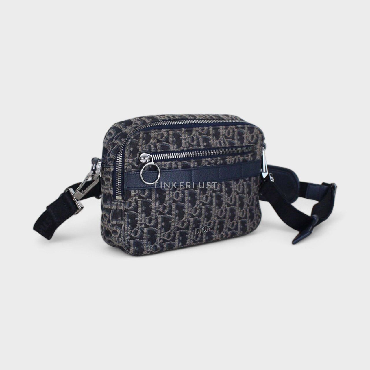 Christian Dior Safari Oblique Jacquard Messenger Bag Navy Sling Bag