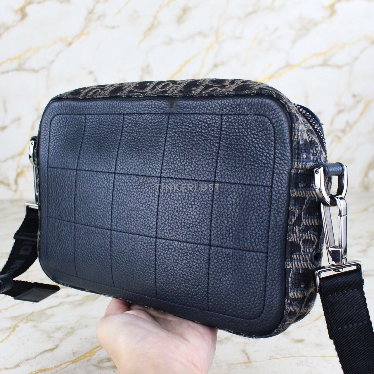 Christian Dior Safari Oblique Jacquard Messenger Bag Navy Sling Bag