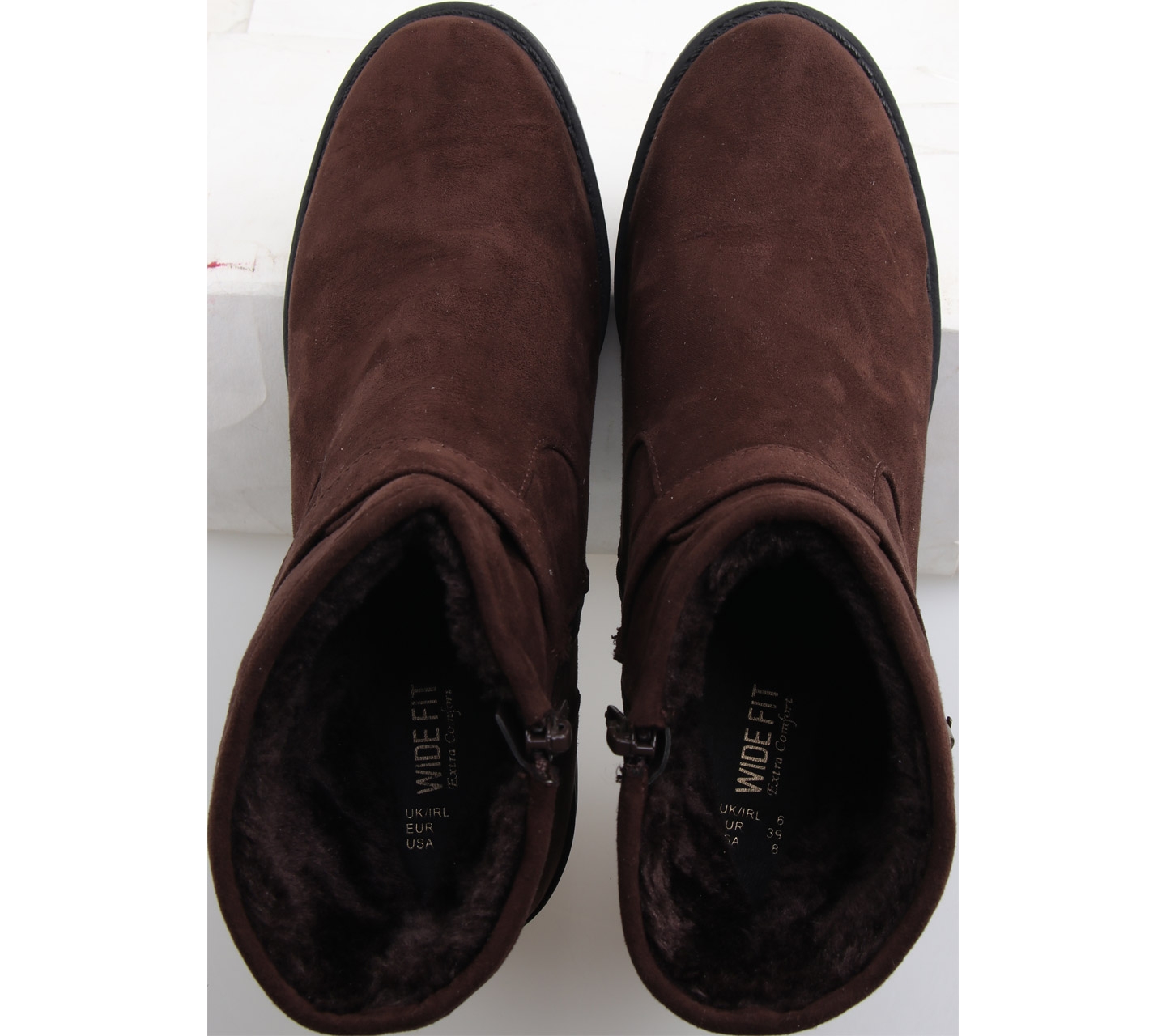 Wide Fit Brown fur Boots