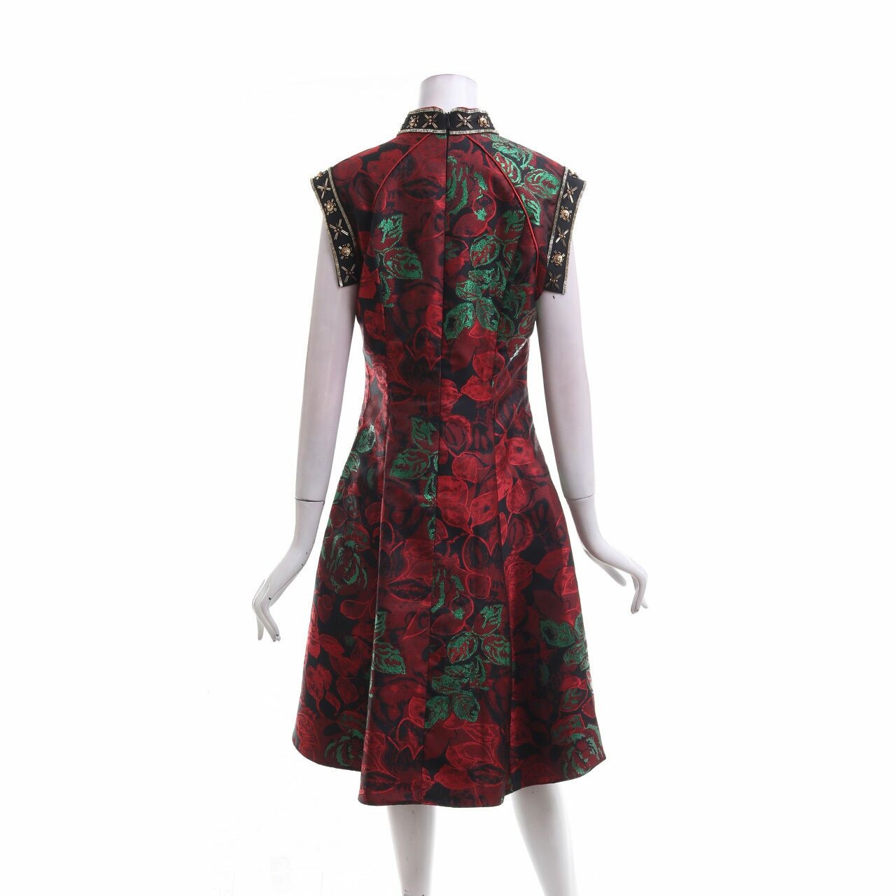 Denny Wirawan Multi Floral Sequin Midi Dress