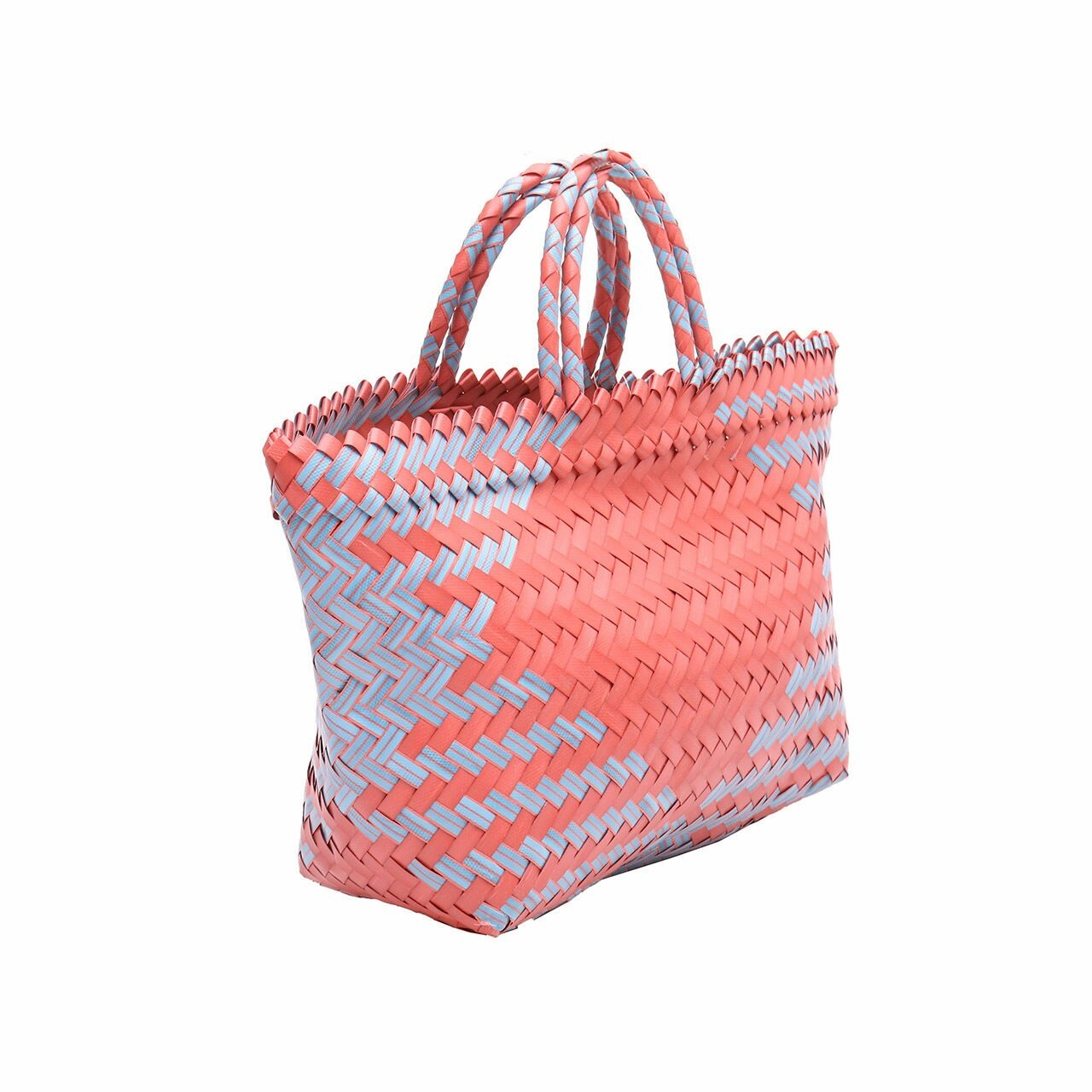 Private Collection Red & Blue Straw Tote Bag