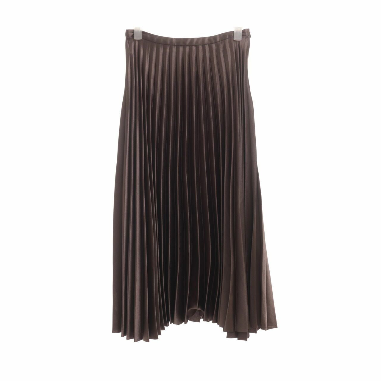 Pomelo. Dark Grey Metallic Pleated Maxi Skirt