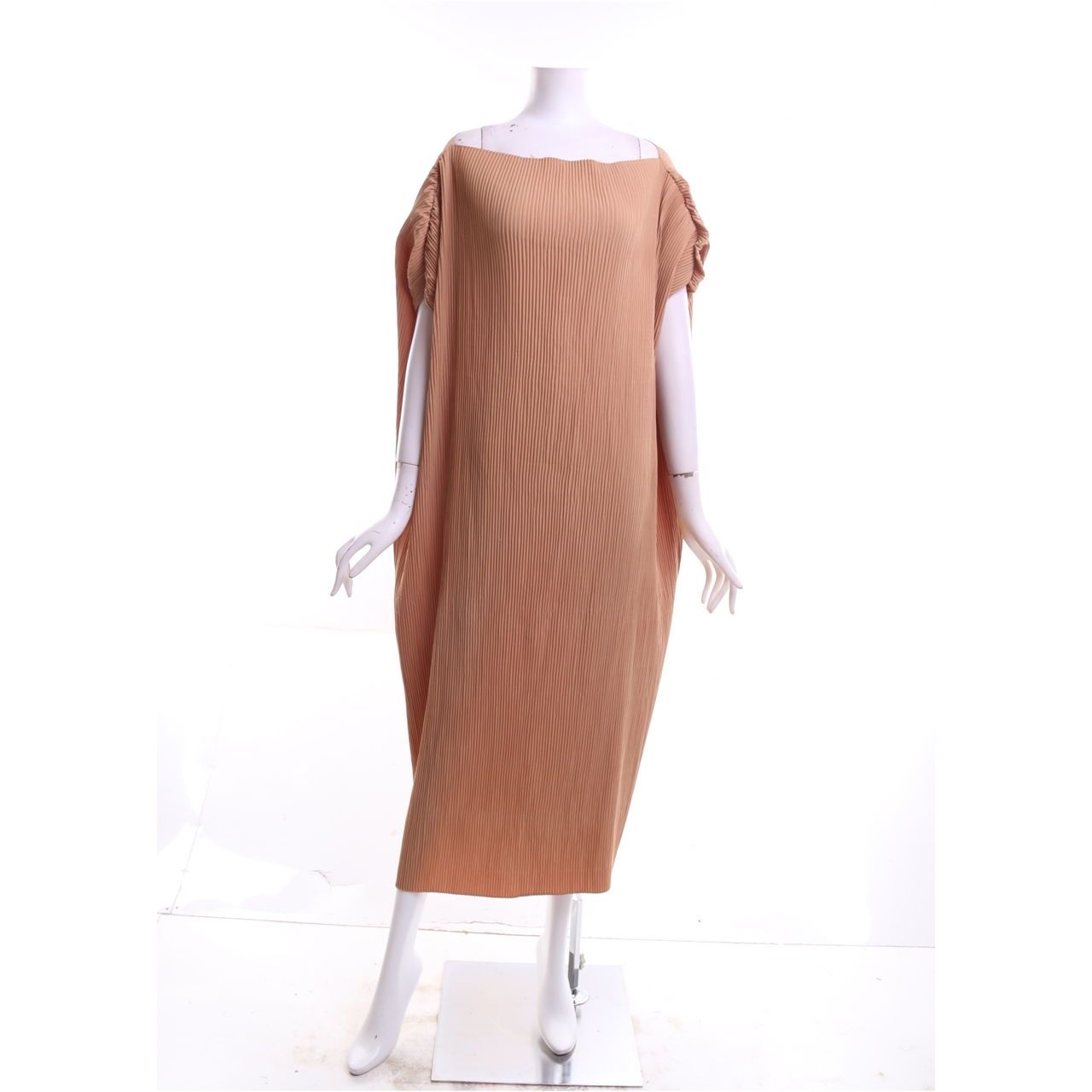 Shop At Velvet Brown Pleated Midi Dress