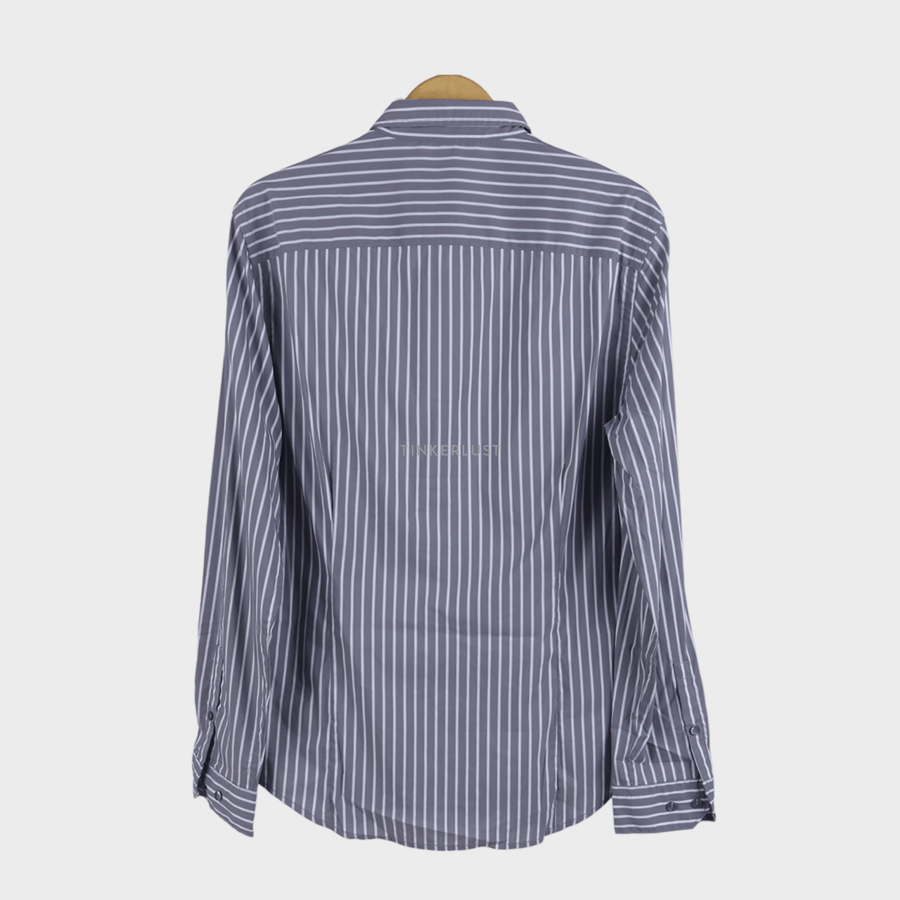 7 For All Mankind Grey & White Stripes Shirt
