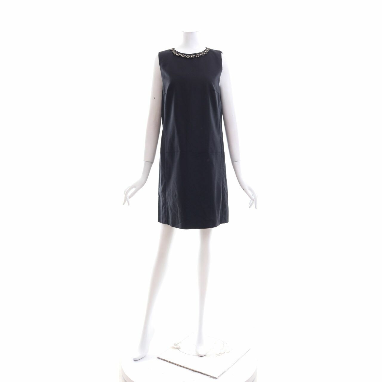 Zara Black Beaded Neck Mini Dress