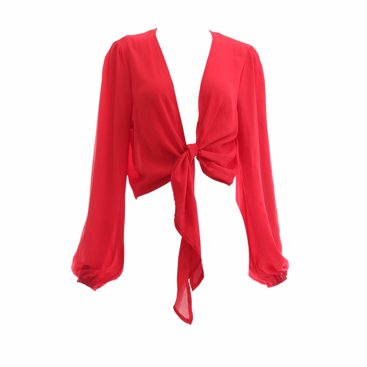Nasty Gal Red Hang Me Up to Dry Blouse