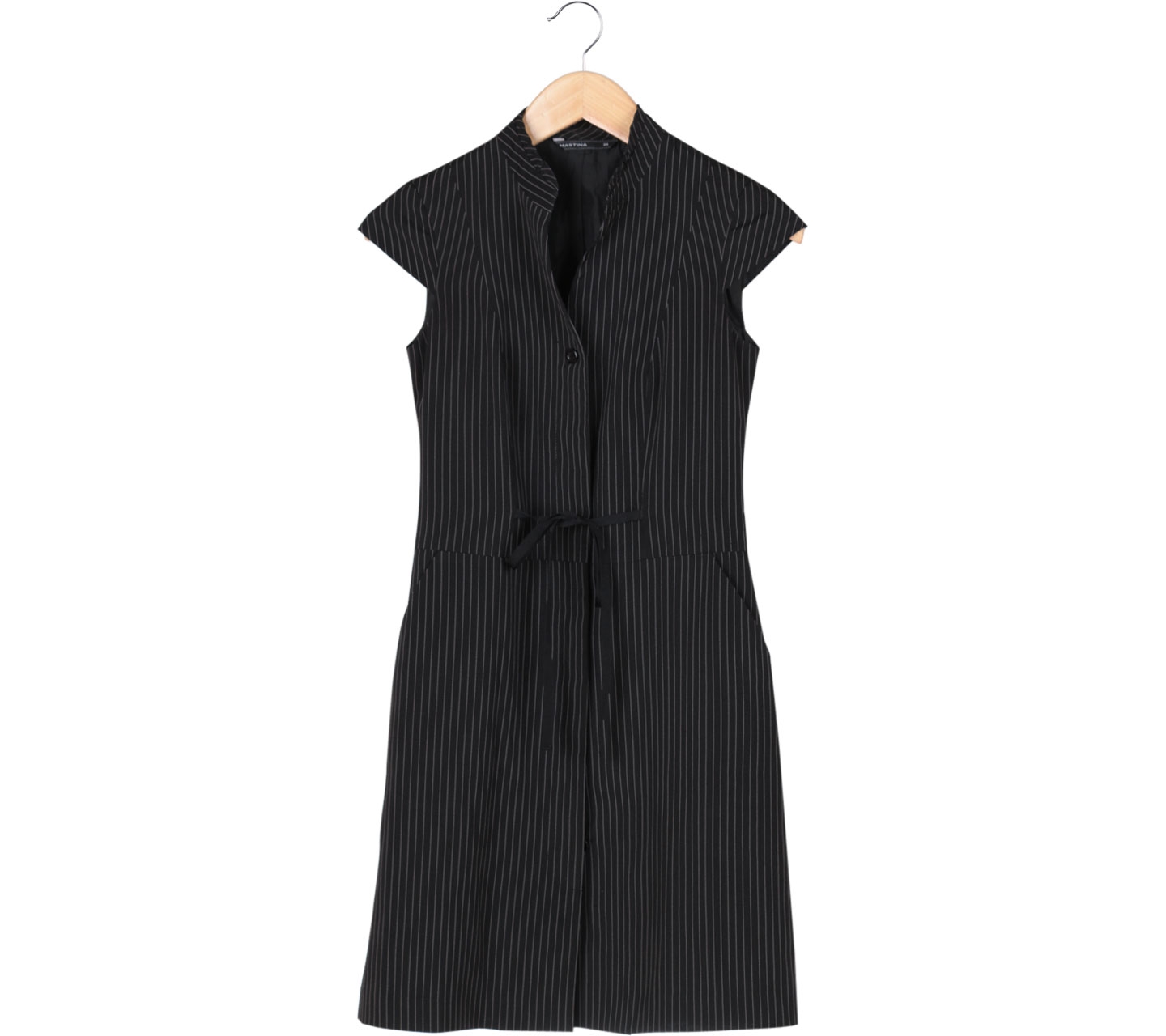 Mastina Black And White Striped Midi Dress