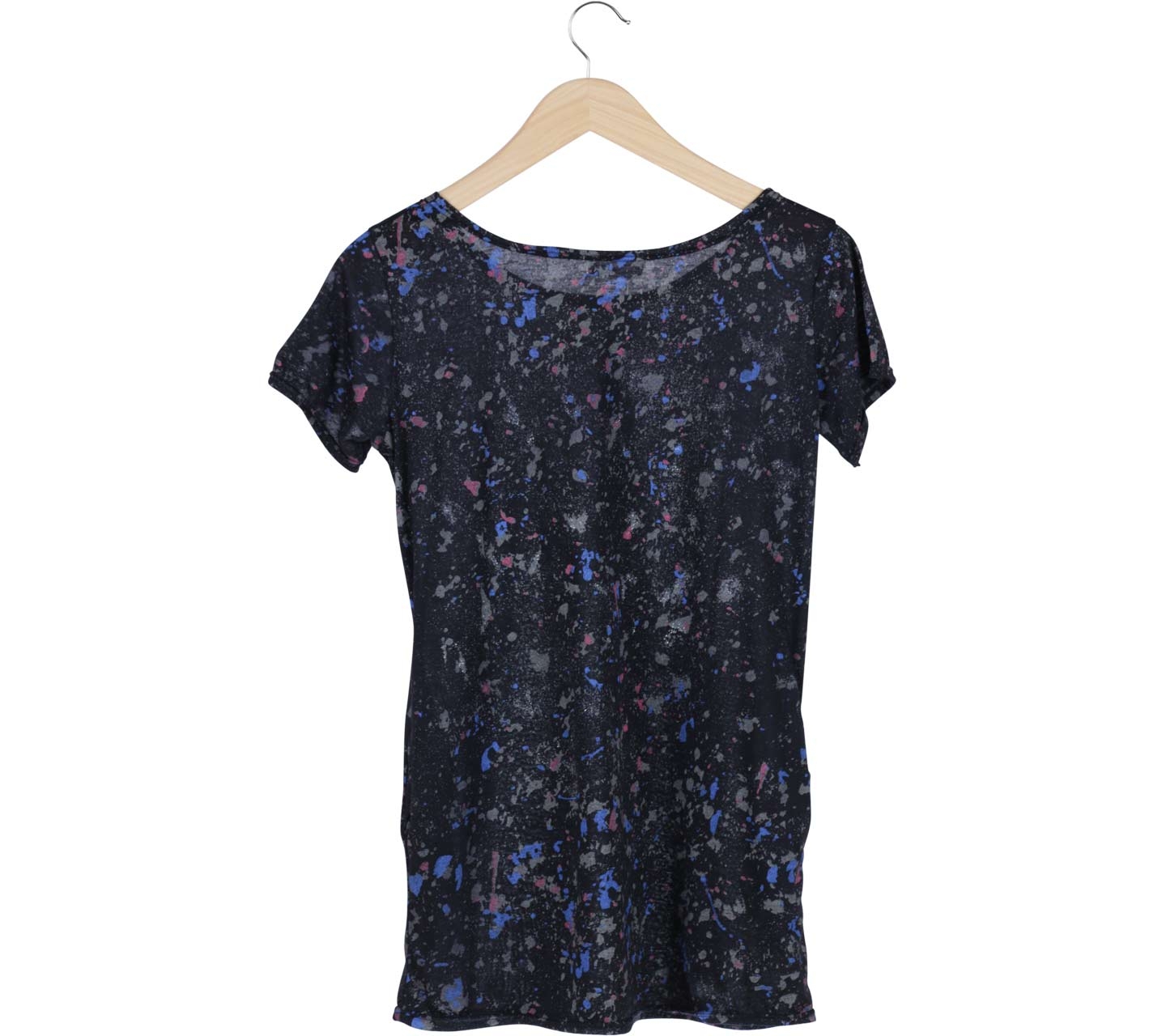 Gaudi Black Paint Splatter Pattern T-Shirt