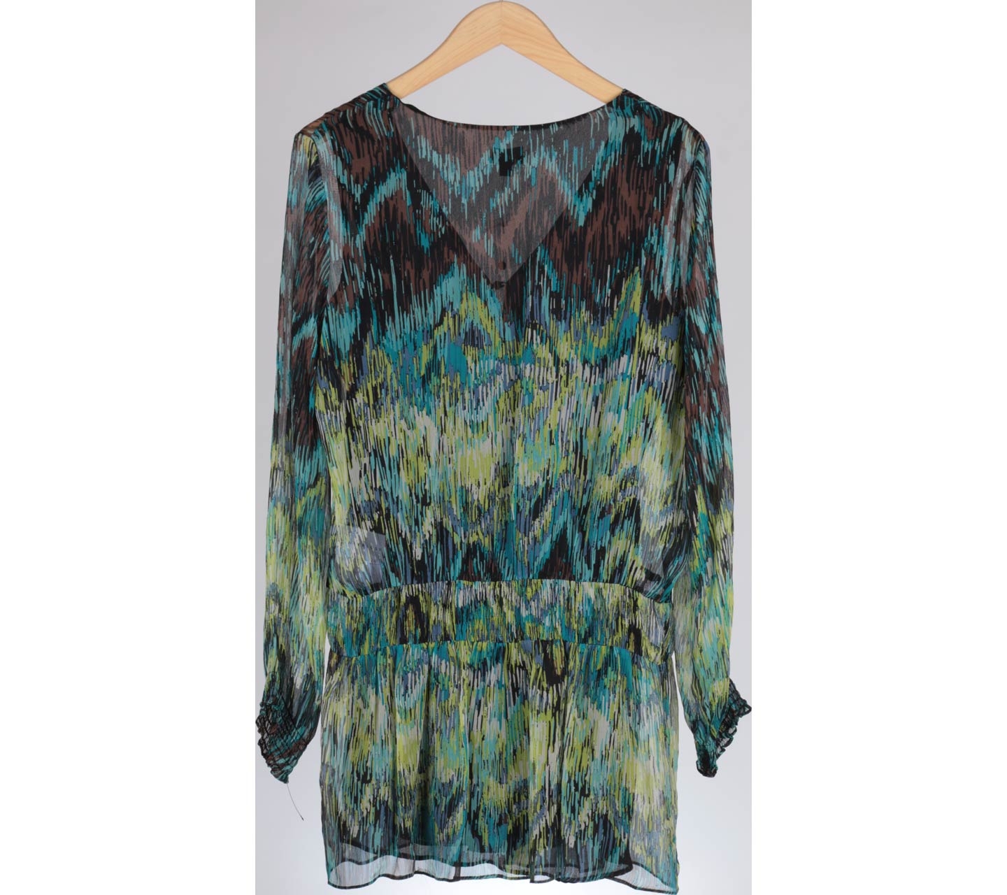 Saks Fifth Avenue Multi Colour Abstract Sheer Insert Blouse