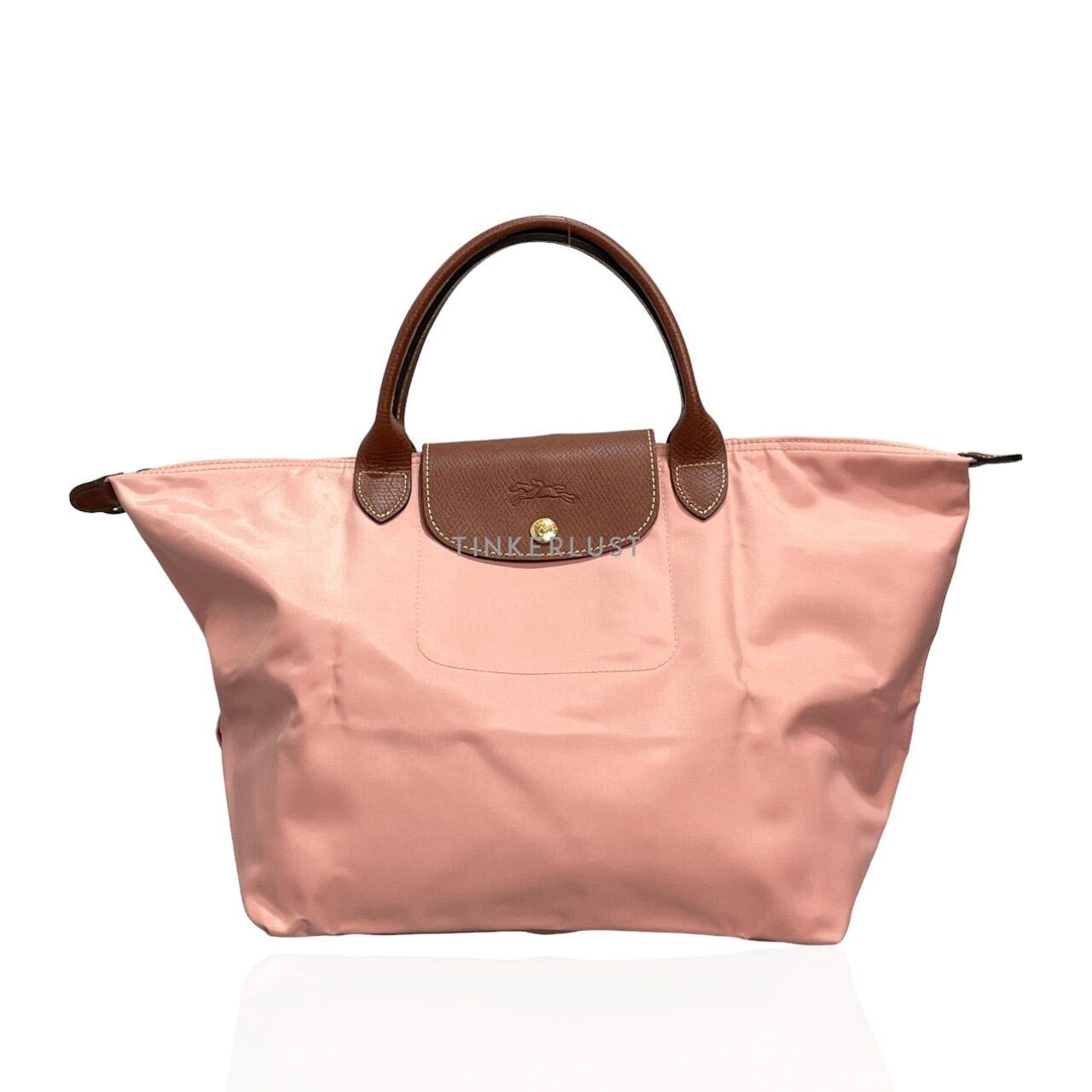 Longchamp Le Pliage Medium Pink Top Handle Handbag