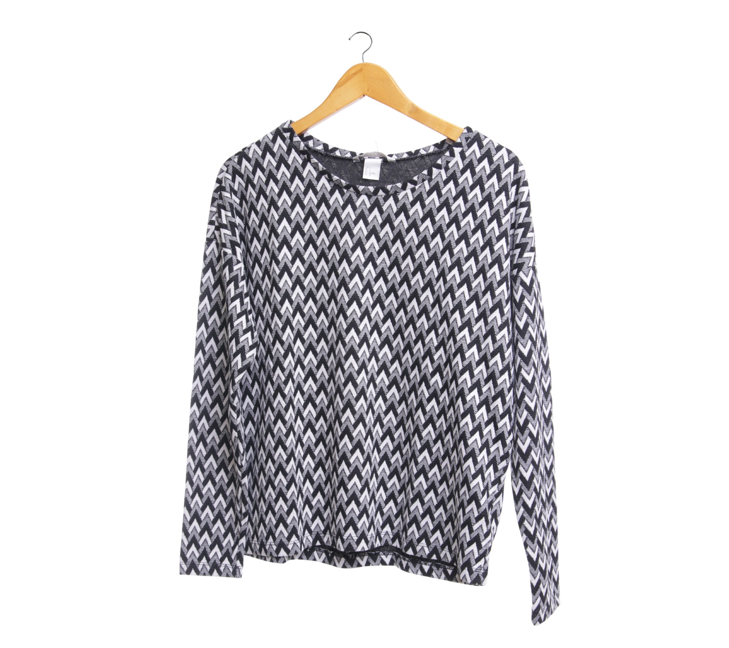 H&M Black And Grey Patterned Blouse