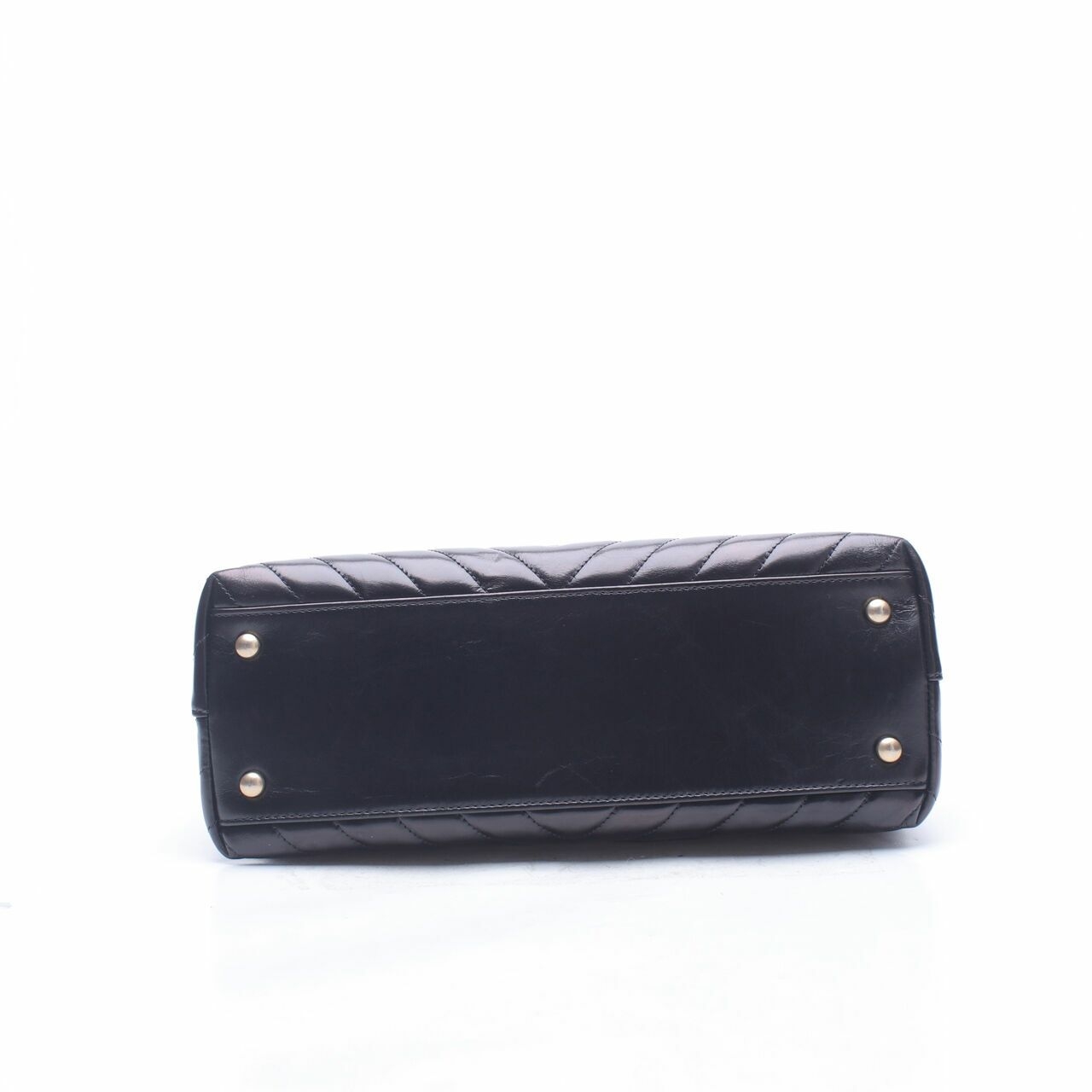  Chanel Black Top Handle Flap Satchel Bag 
