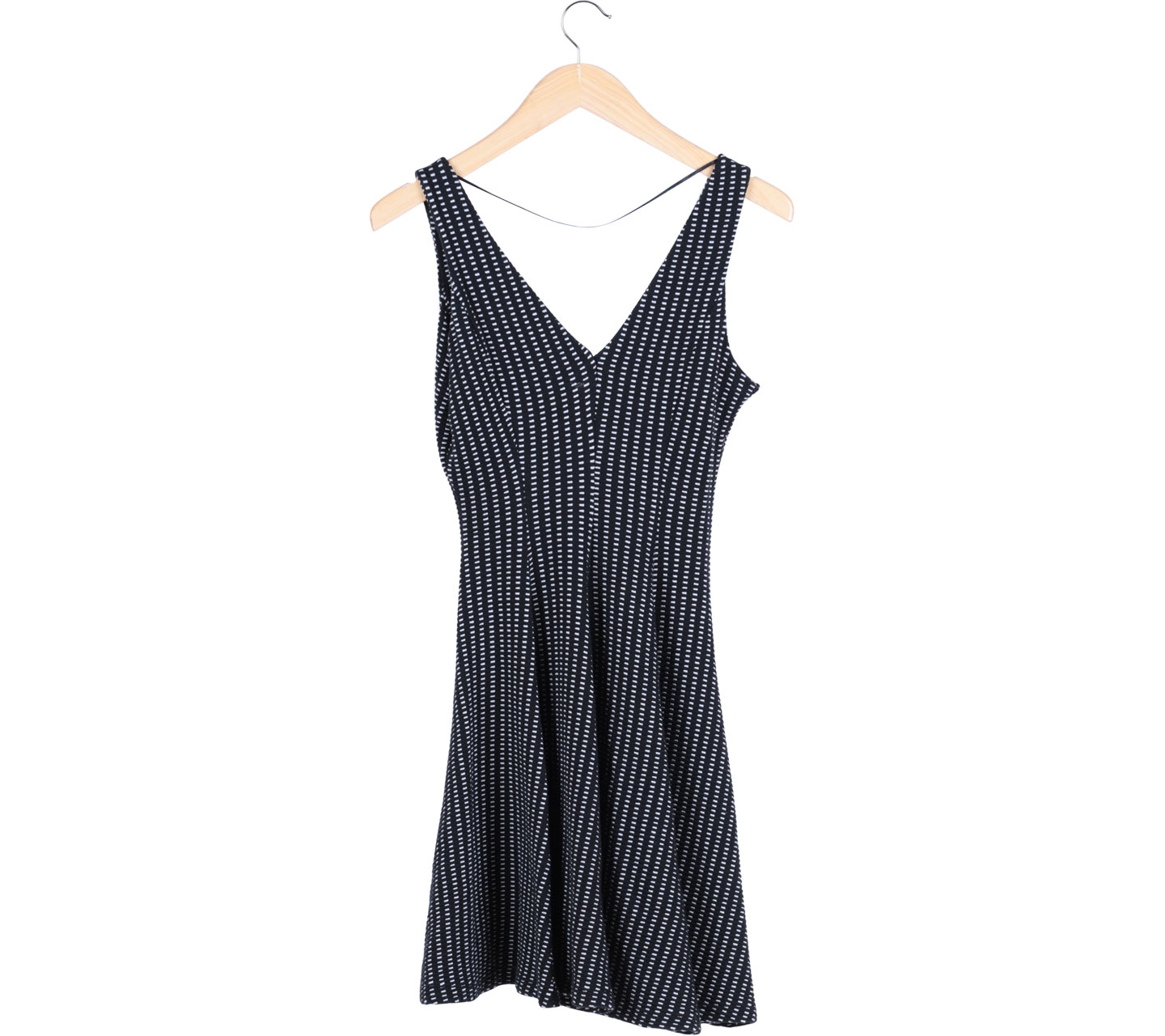 Zara Black Textured Sleeveless Midi Dress