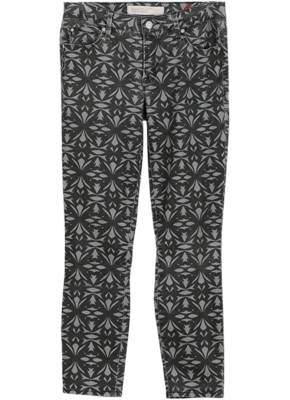Grey Printed Capri Pants