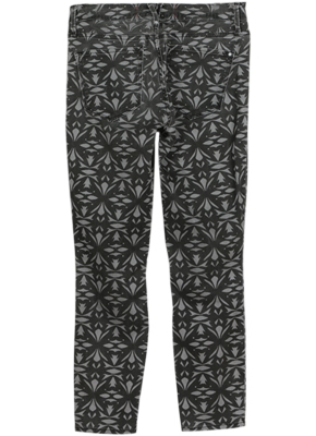 Grey Printed Capri Pants