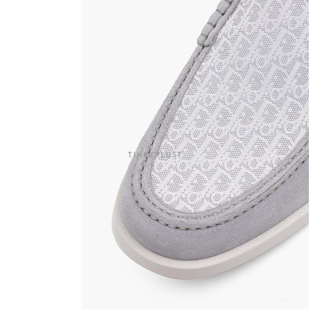 Christian Dior Granville Grey Suede Oblique Jacquard Moccasin Loafers