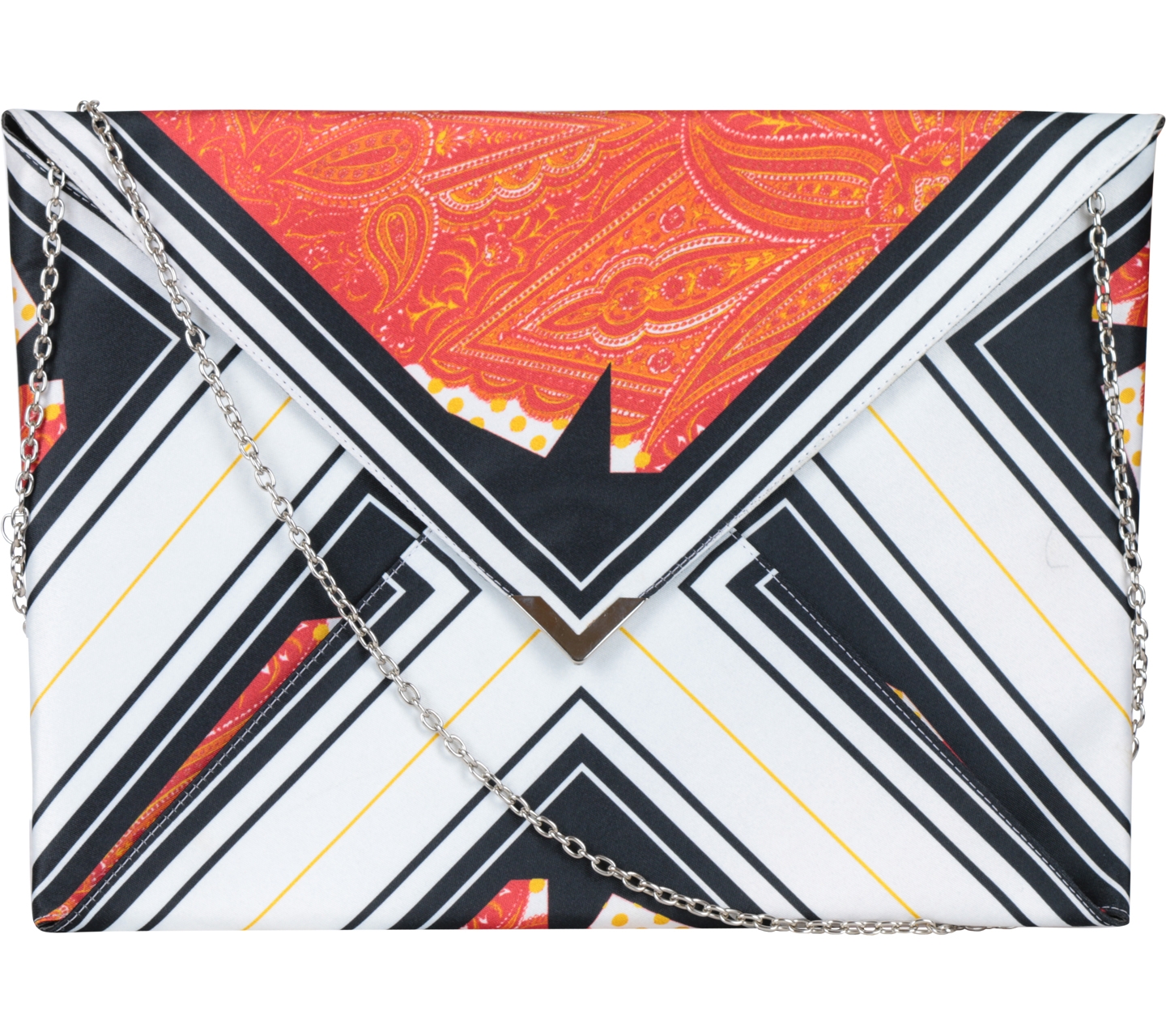 Zara Multi Colour Abstract Envelope Clutch