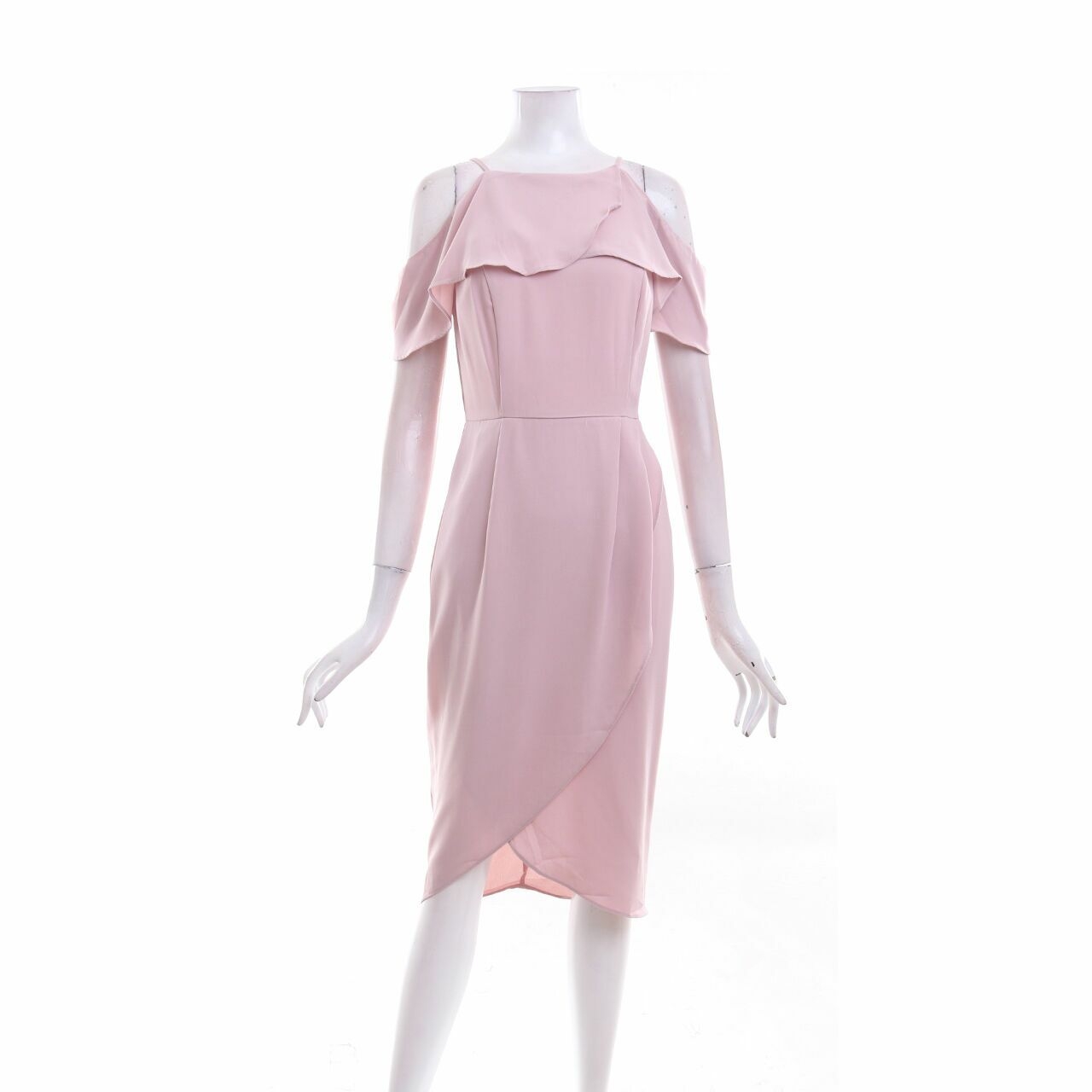 Private Collection Dusty Pink Ruffle Midi Dress