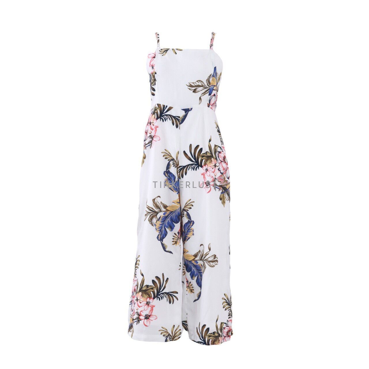 MDS White Floral Jumpsuit