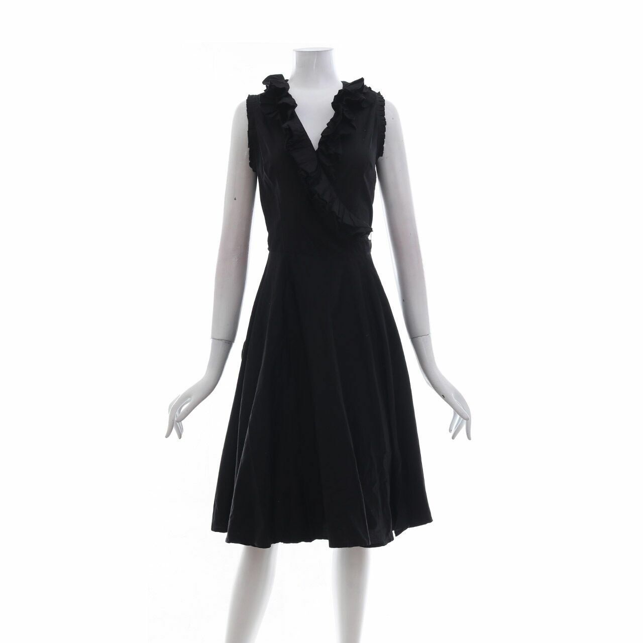 Osmose Black Wrap Midi Dress