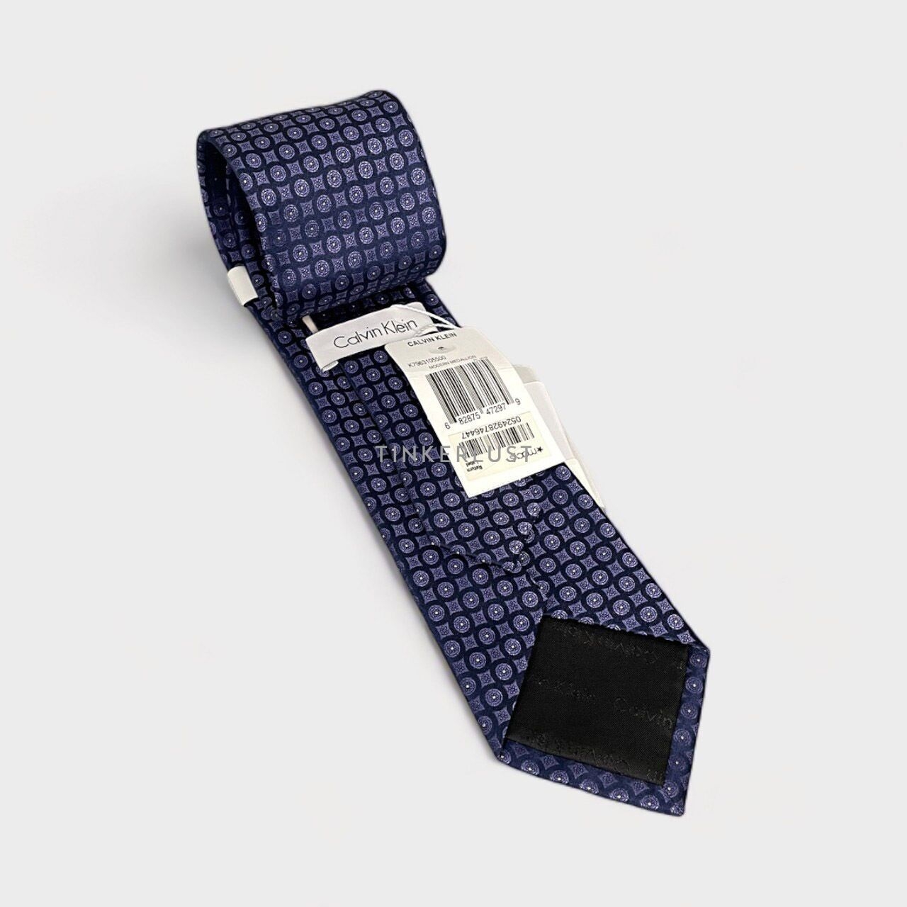 Calvin Klein Medallion Blue Silk Neck Tie