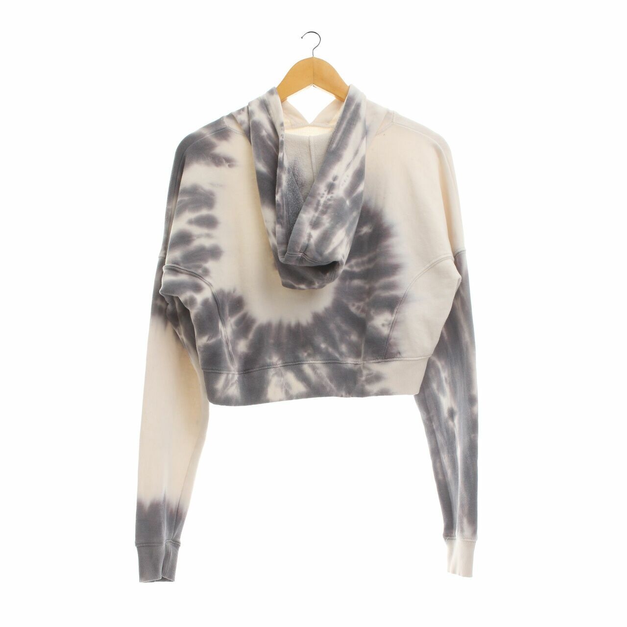 Aeropostale Grey & White Tie Dye Hoodie Sweater Crop
