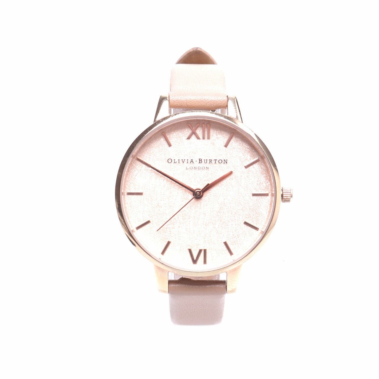 Olivia Burton Woven Dial  Toffee Pale Rose Gold Watch