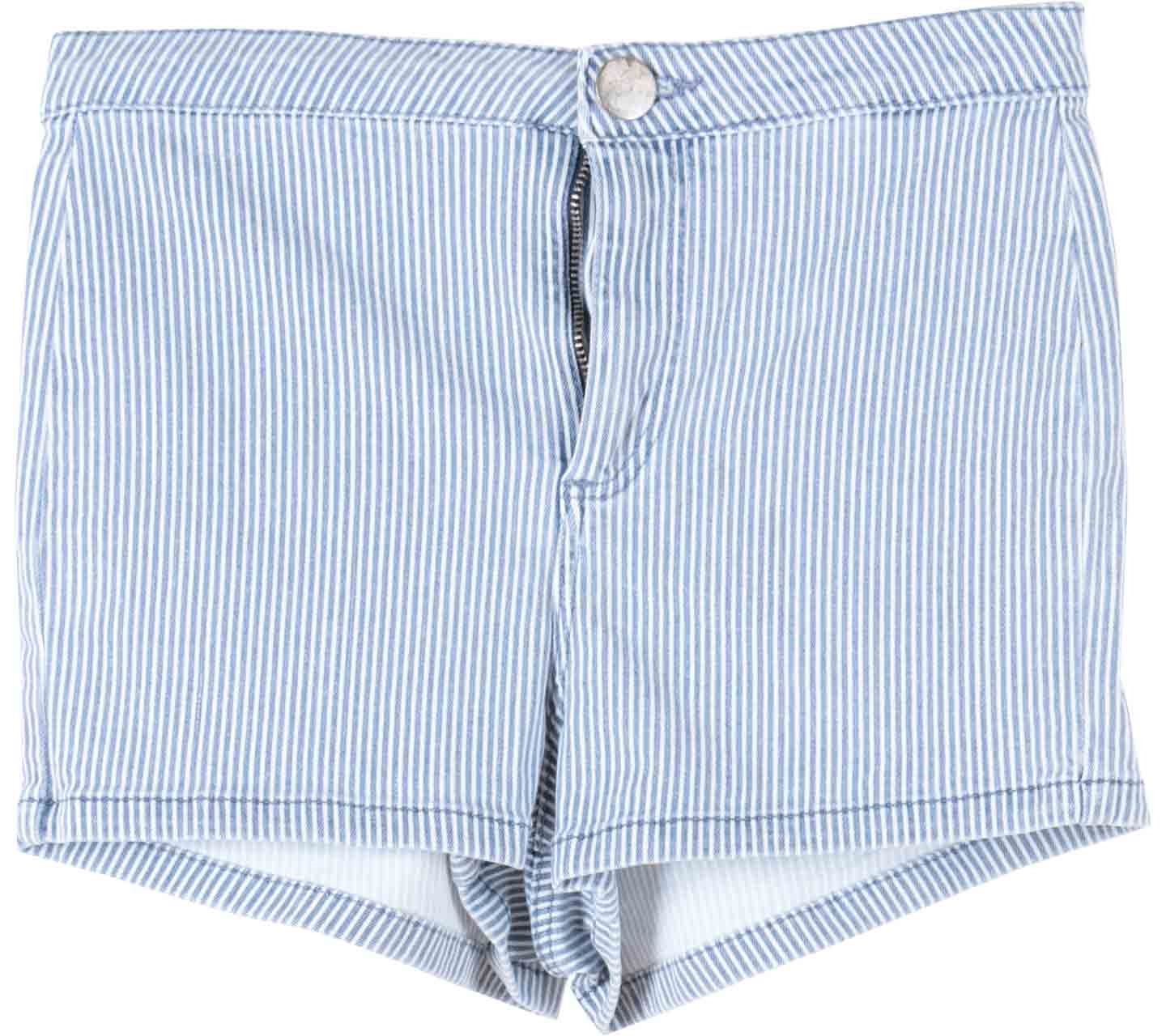 Topshop Blue Striped Jeans Short Pants