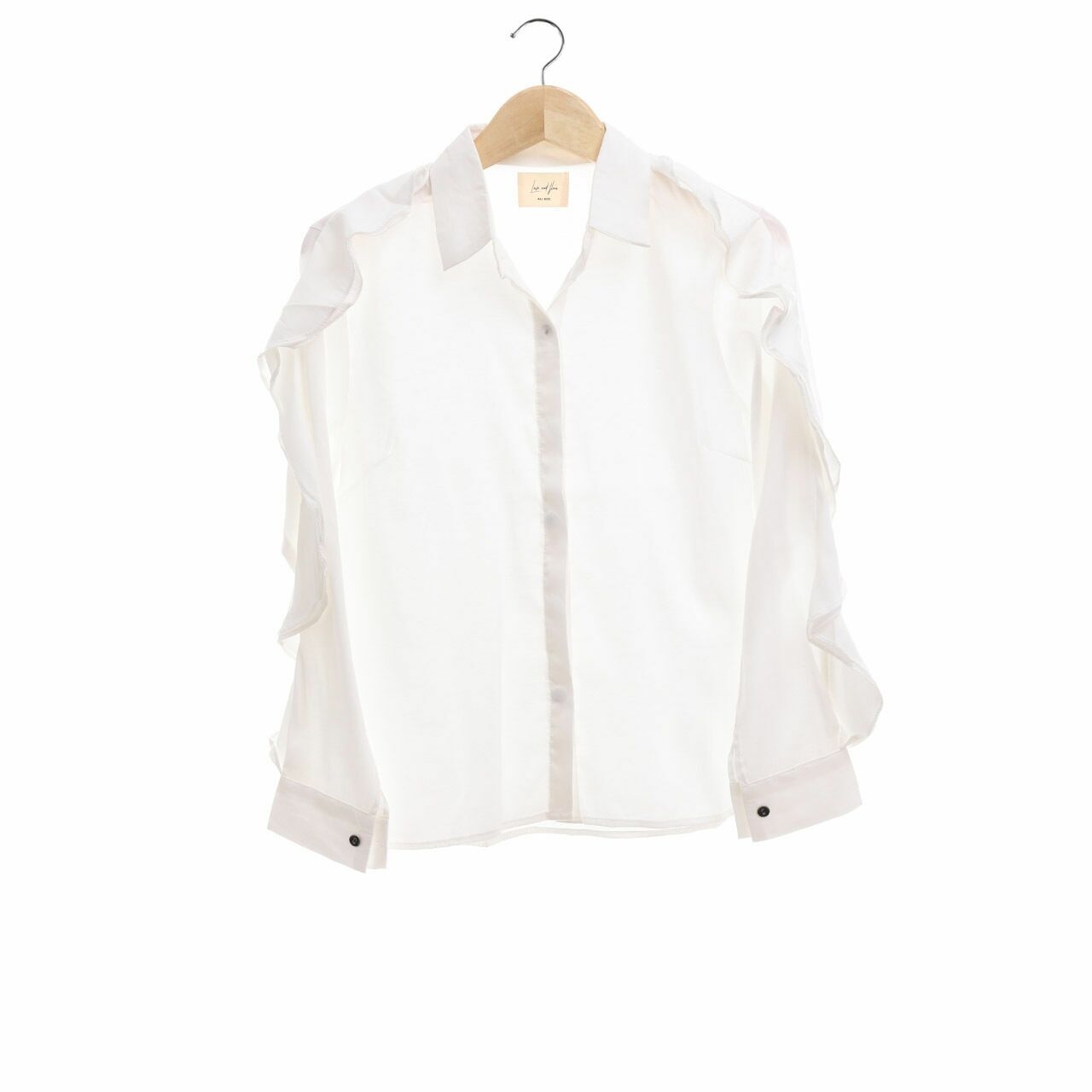 Love and Flair White Celeste Ruffle Shirt