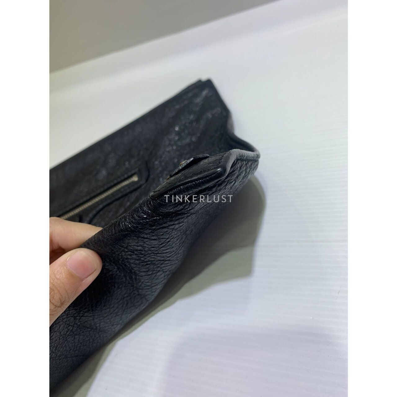 Balenciaga Classic Zip Leather Black PHW 2019 Clutch