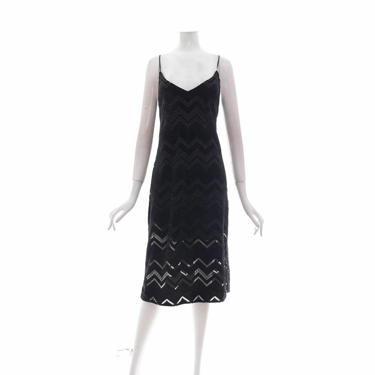 Kookai Black Perforated Midi Dress