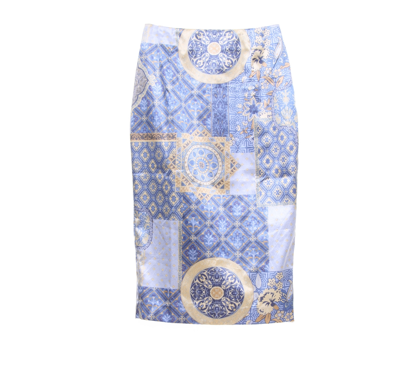 Maeve Blue And Cream Midi Skirt