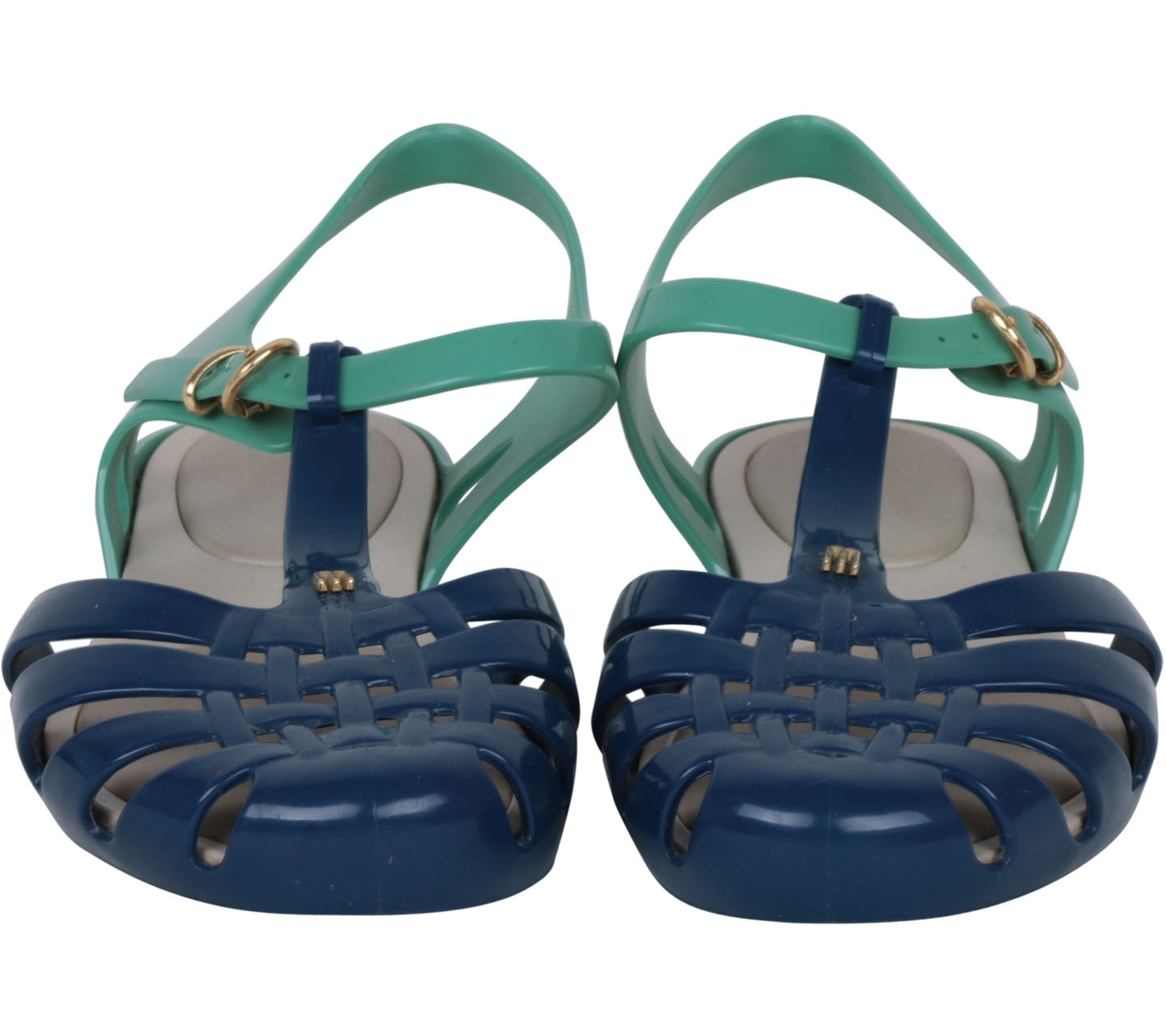 Melissa Green And Blue T-Bar Sandals