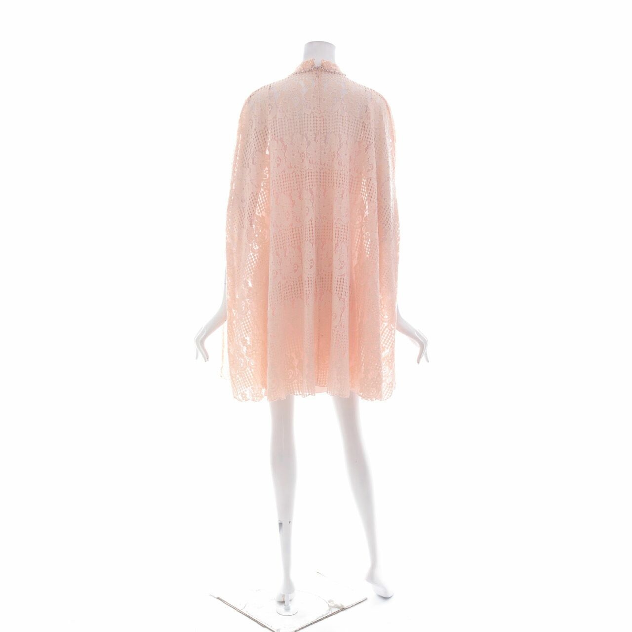 Studio 133 Biyan Pink Lace Embellished Neck Mini Dress