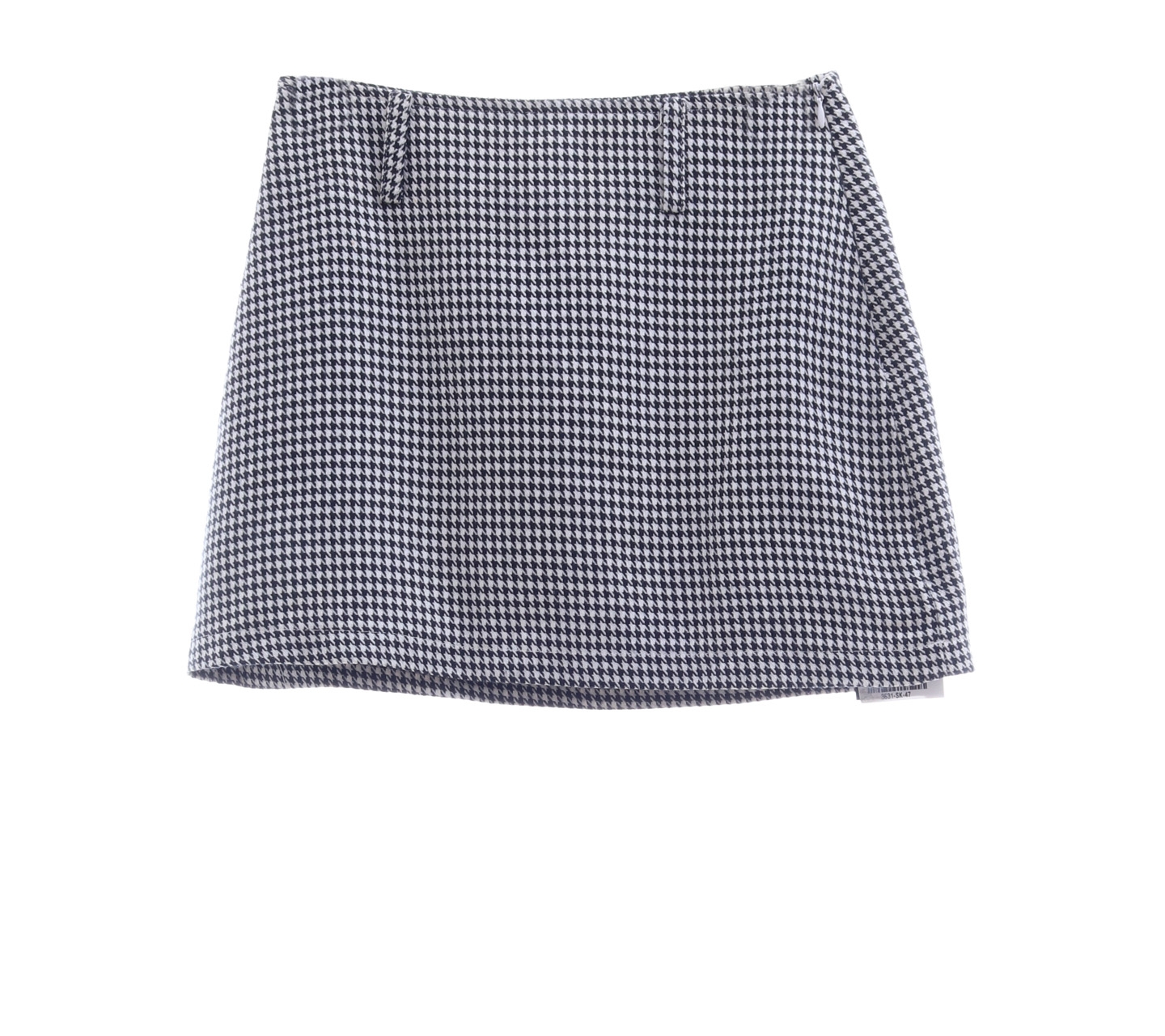 Cecil McBee Black and Off White Houndstooth Mini Skirt