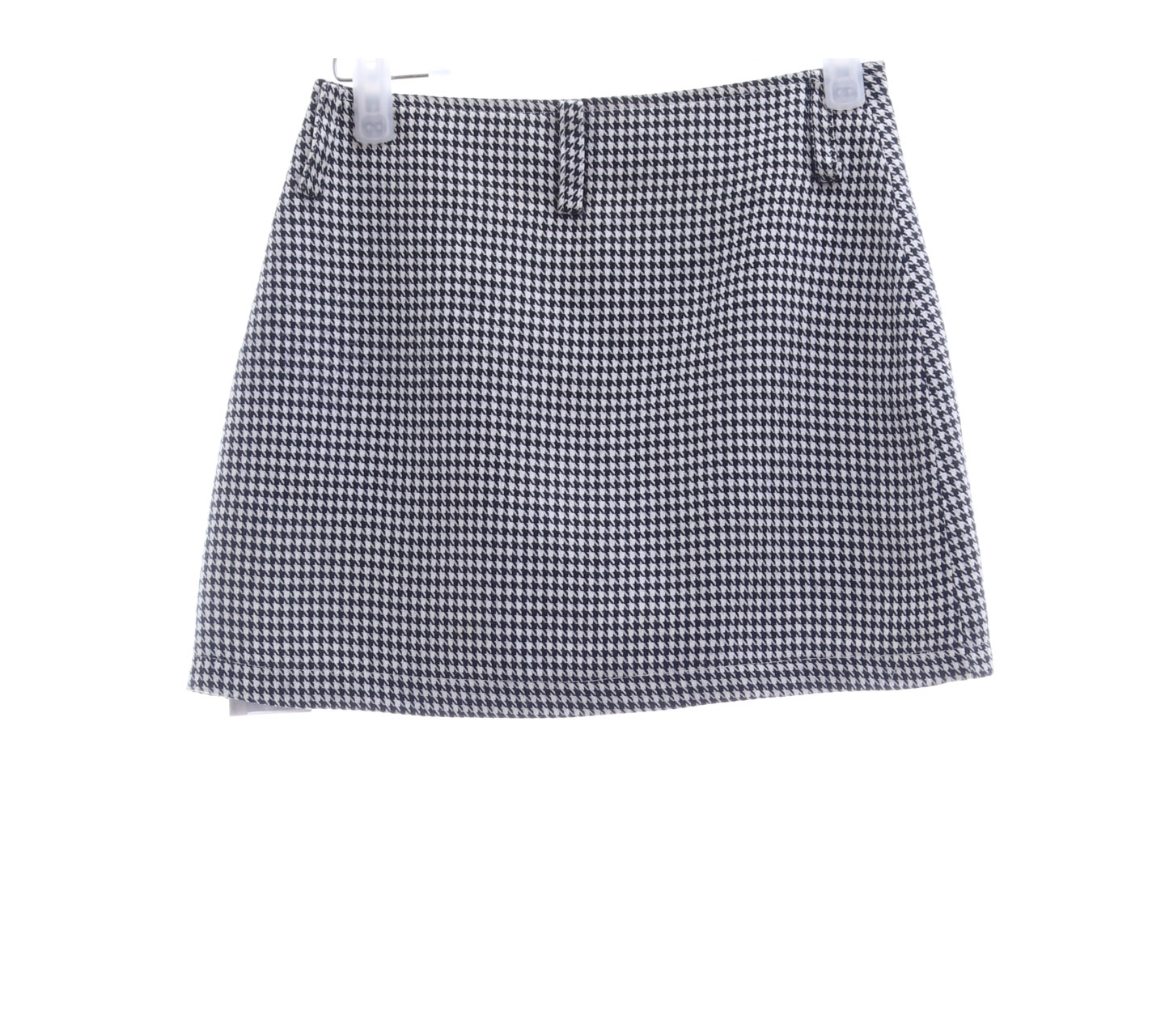 Cecil McBee Black and Off White Houndstooth Mini Skirt