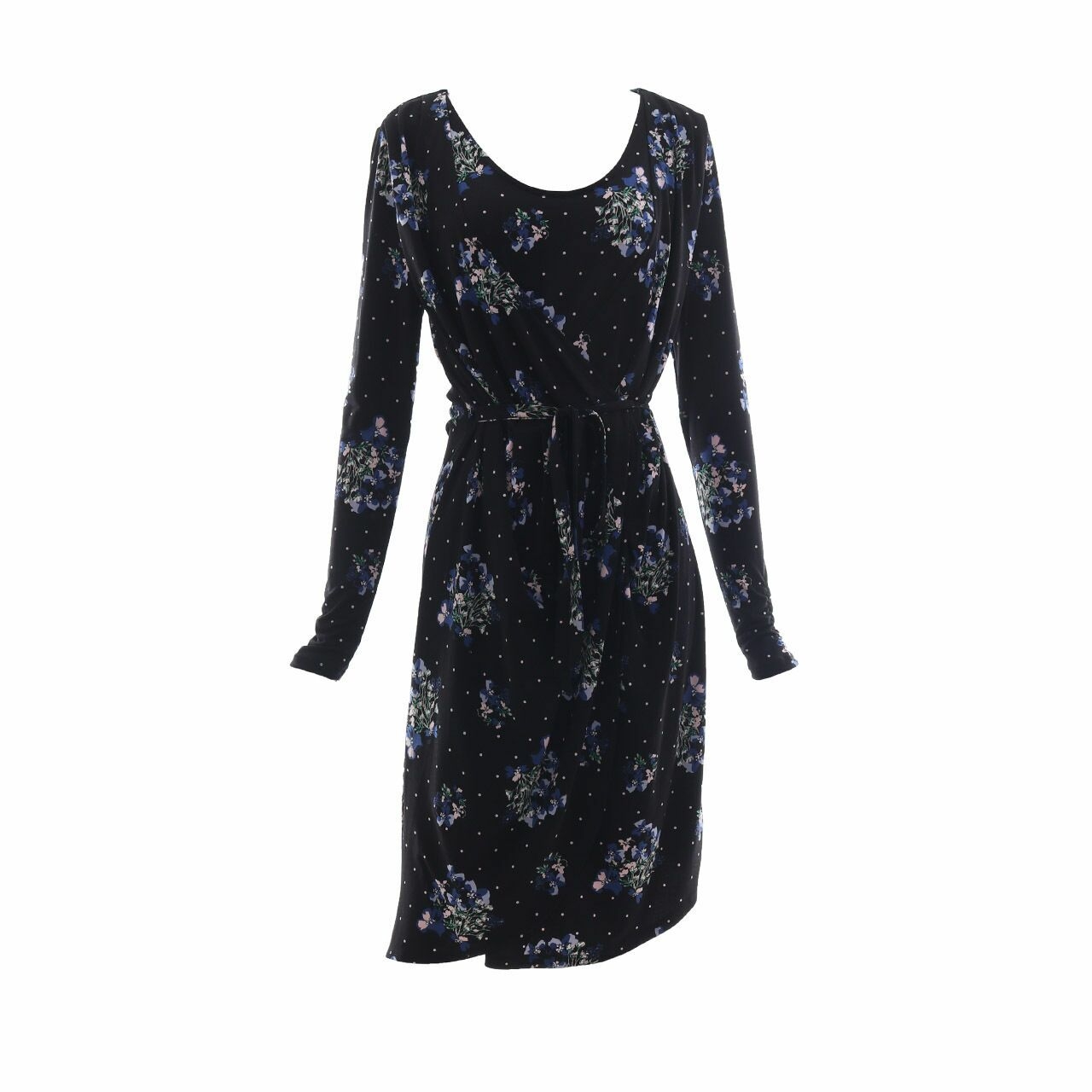 Marks & Spencer Black Floral Wrap Midi Dress