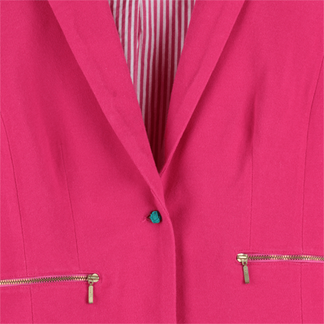 Pink Zipper Pocket Blazer