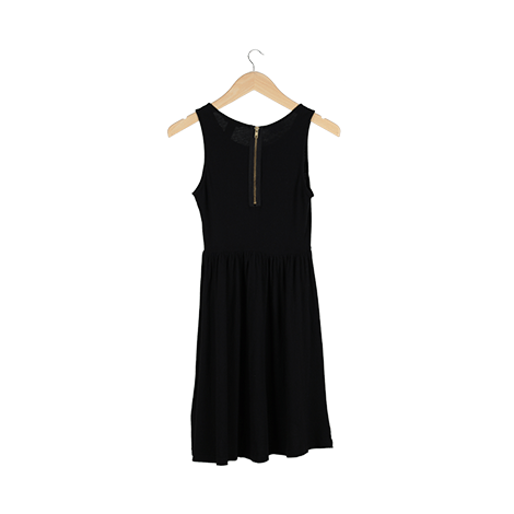 Black Flared Mini Dress