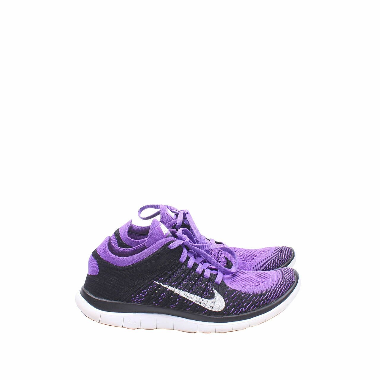 Nike Free 4.0 Flyknit Womens Size 10 Running Shoes White Grape Black