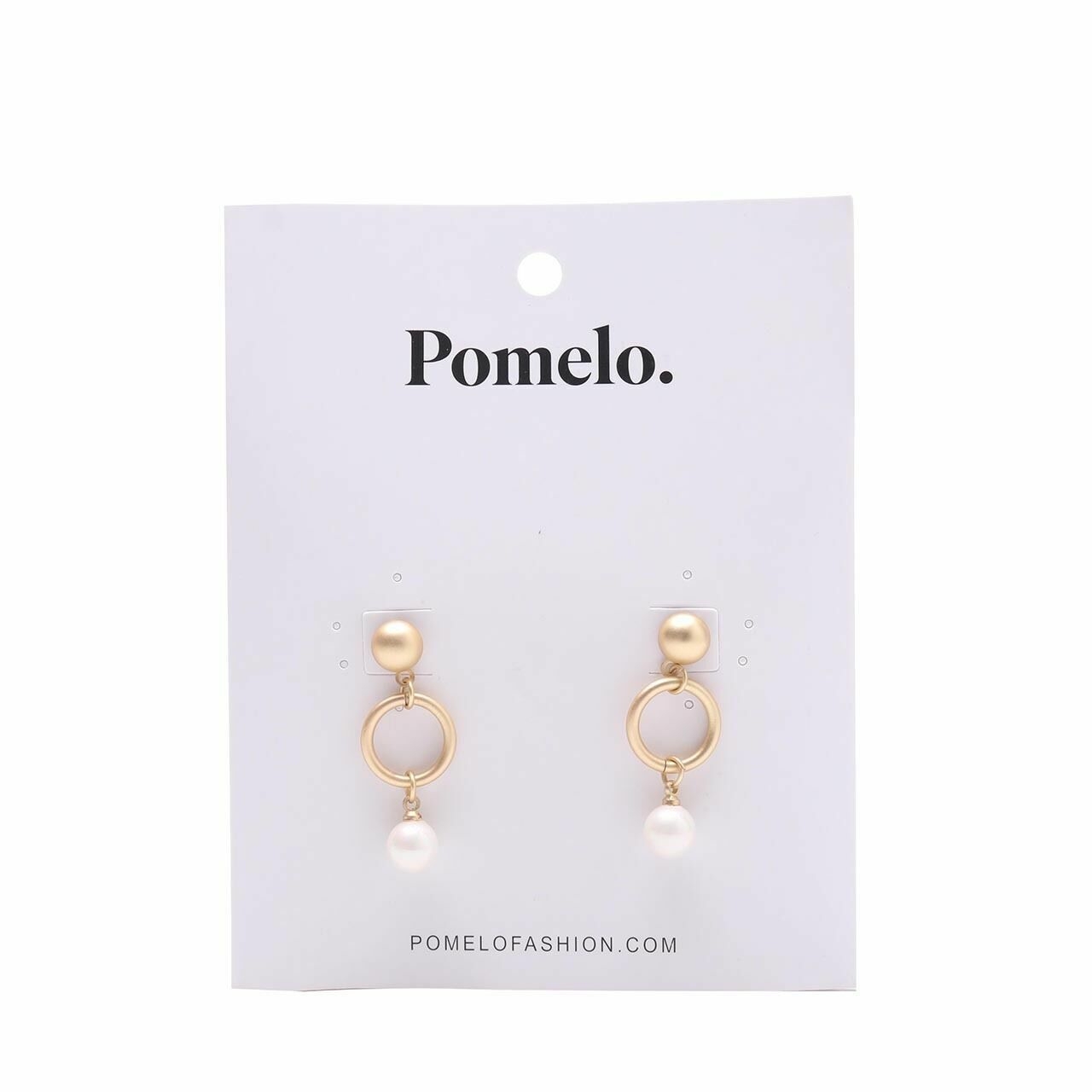 Pomelo. Gold Pearl Earrings Jewelry